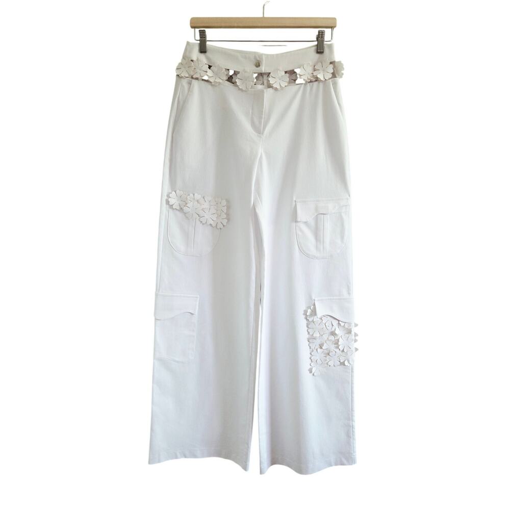 Declara Floral Embellished Cutout Cargo Pants M NWOT Resortwear Bachelorette